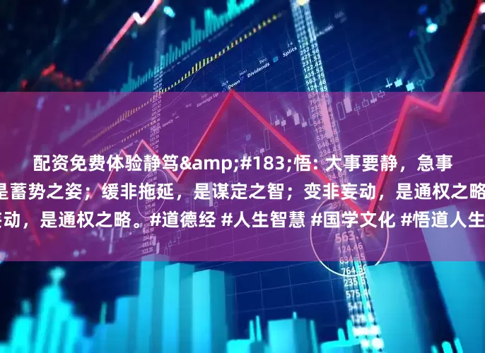 配资免费体验静笃&#183;悟: 大事要静，急事要缓，难事要变；静非消极，是蓄势之姿；缓非拖延，是谋定之智；变非妄动，是通权之略。#道德经 #人生智慧 #国学文化 #悟道人生 #修心修行